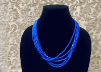 Image 4 of Sapphire Sparkling Blue Beads Necklace 