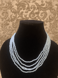 Image 3 of Light Blue Cotton Candy Sparkling Beads Necklace