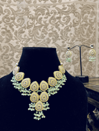 Image 3 of Lemon Green Bead Party Necklace & Earrings Set