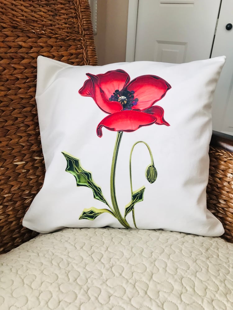 Image of RED POPPY PILLOW