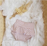 Image 1 of Caramel Gingham Skirted High Waisted Bummies