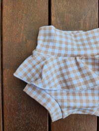 Image 3 of Caramel Gingham Skirted High Waisted Bummies