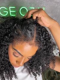 Image 6 of 20 inch KINKY CURLY 360 LACE WIG with 4c KINKY EDGES 