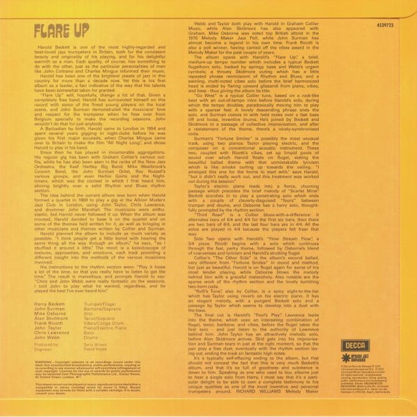 Harry Beckett ‎– Flare Up, LP, VINYL, NEW