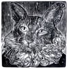 "Velazquez's Cat",      original linocut