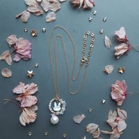 Image 5 of 14kgf White Rabbit Moon & Star Necklace | LNY Rabbit Collection