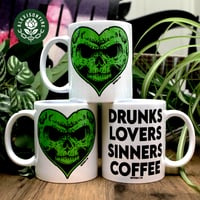 Image 1 of Alexisonfire "Drunks, Lovers, Sinners, Coffee" 11oz/Porcelain WHITE Mug