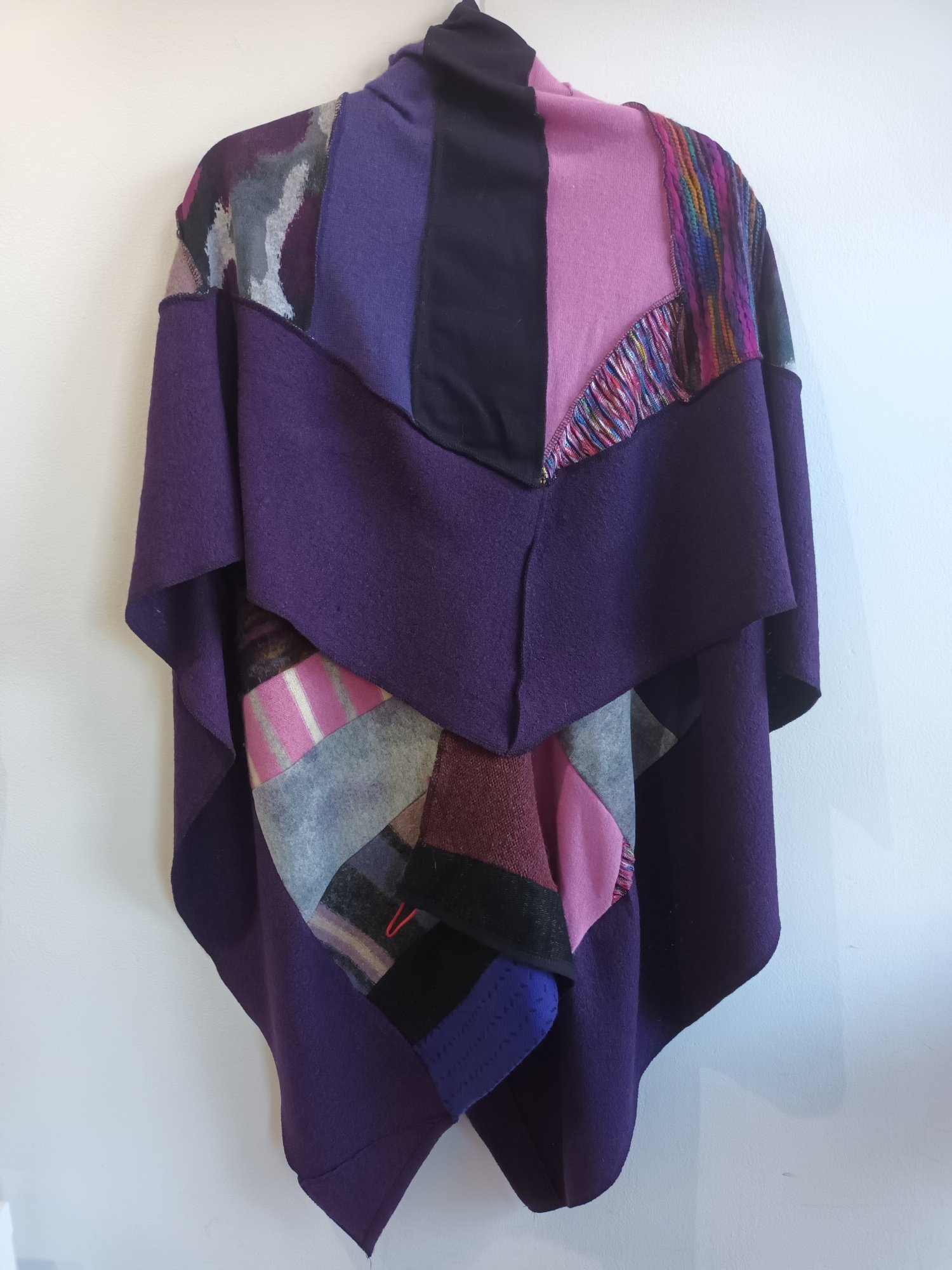 Image of the SHANCHO ...purples fabric collage shawl