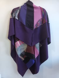 Image 3 of the SHANCHO ...purples fabric collage shawl
