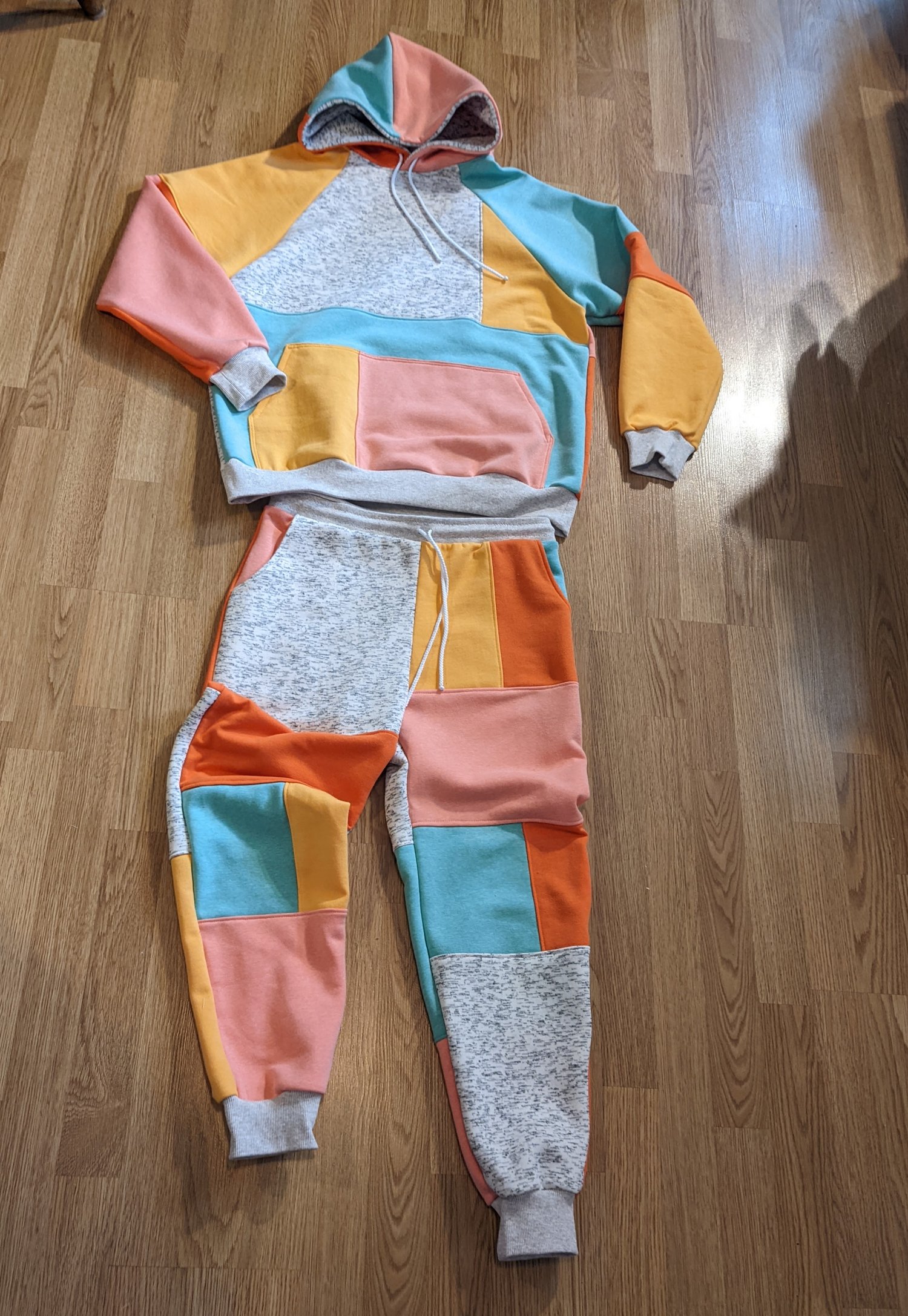Image of Unisex Chunky Patchwork Sweatsuit or Individual Top or Bottom