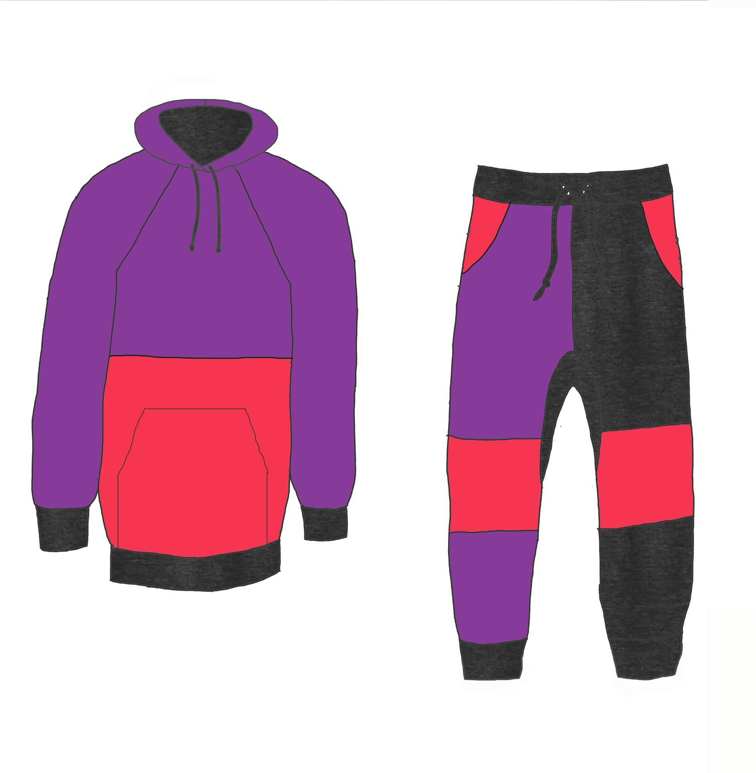 Image of Custom Block Colour Unisex Sweatsuit