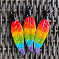 Rainbow Fused Glass Feather