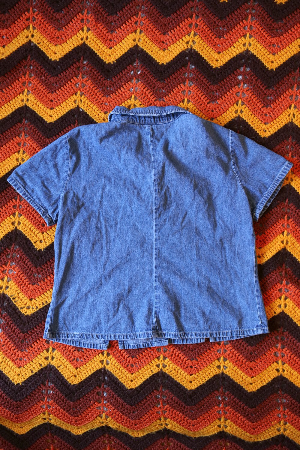 Reworked Vintage Lace-Up Jean Shirt