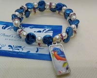 Memory Wire Bracelet - Study In Blue - "Bead and Chat" Project
