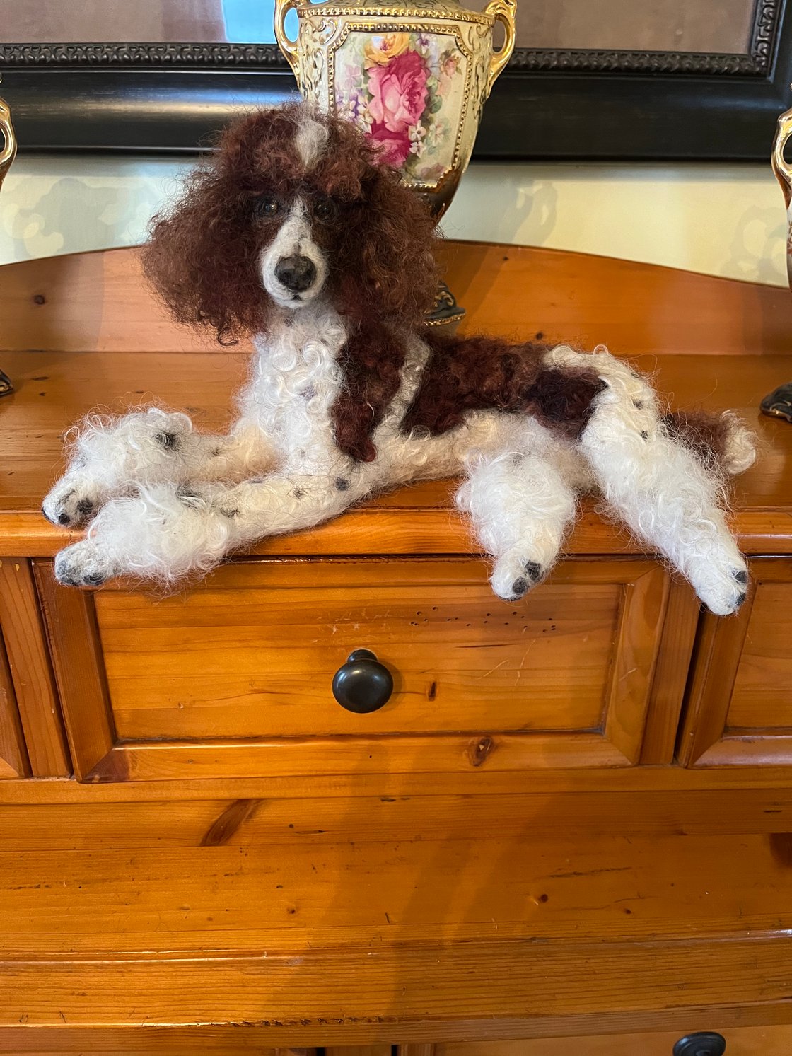Image of 12"Red Parti poodle