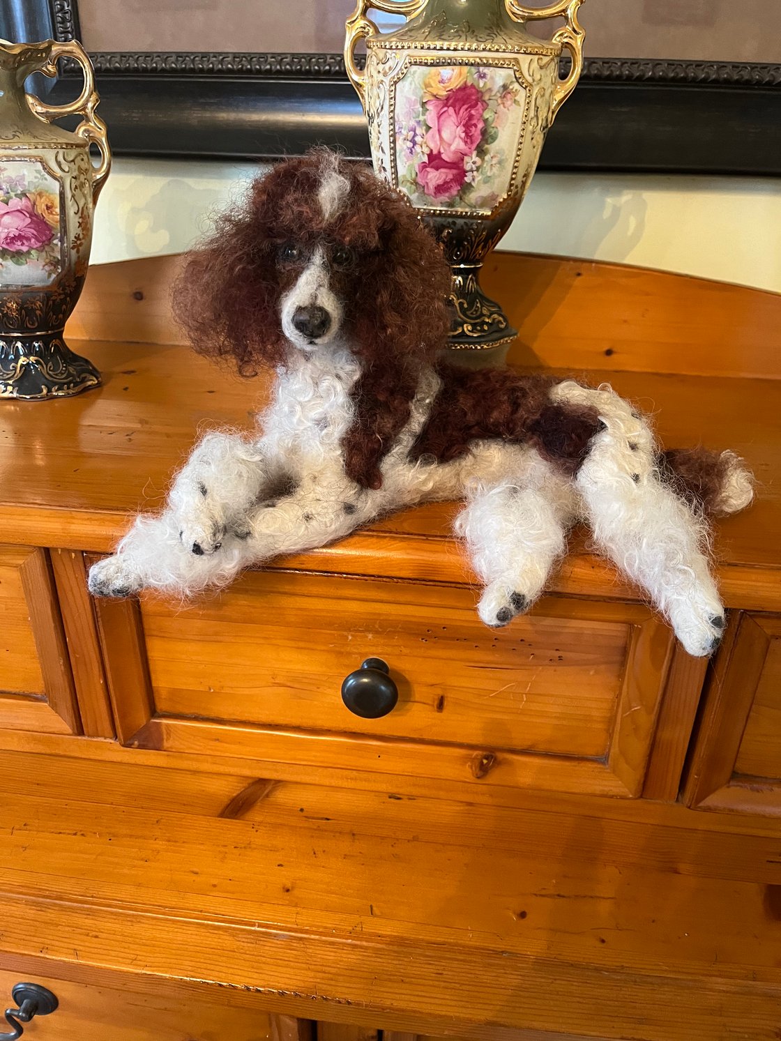 Image of 12"Red Parti poodle