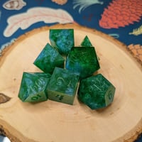 Image 2 of Blue/Green Set #1 (7 Piece Raw Dice Set)