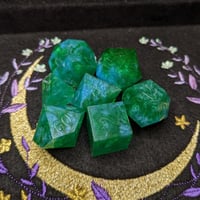 Image 3 of Blue/Green Set #1 (7 Piece Raw Dice Set)