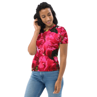 Image 4 of RED FLOWER WOMEN'S SHIRT