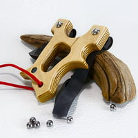 Image 1 of Handcrafted Wooden Slingshot, Wood Catapult, Right Handed Shooter, Survivalist Sling Shot