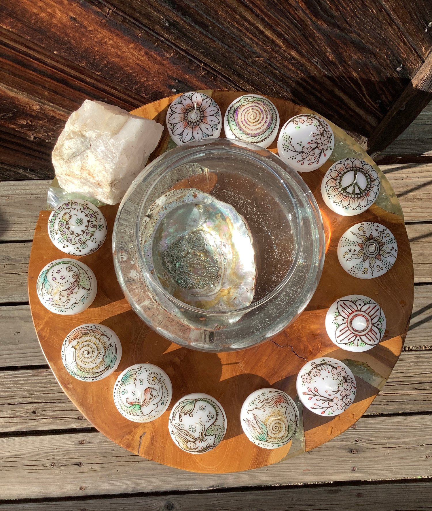 Image of 3 inch Henna Floating Candle