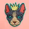 New Colorway! ROYAL CAT Chenille Iron-On Patch!