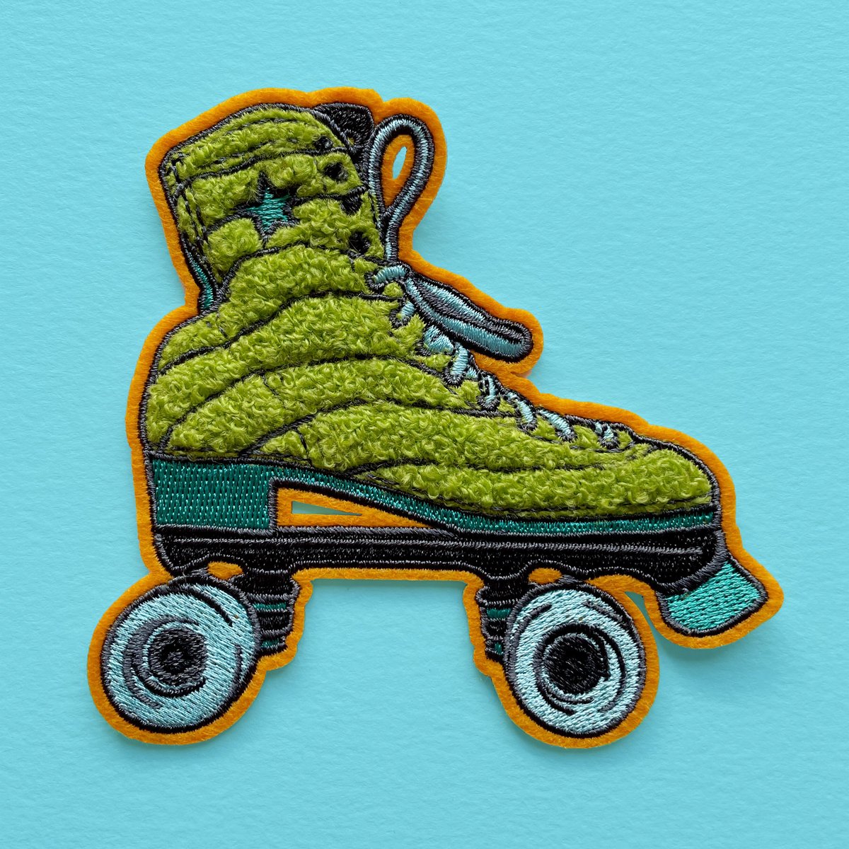 NEW COLORWAY Limeade SKATE Chenille Iron-On Patch!