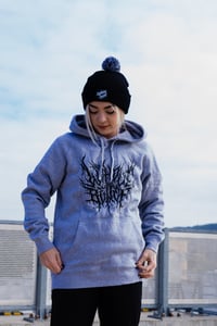 Image 1 of Grey Deathcore Logo Hoodies