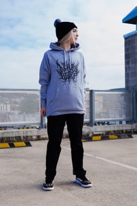 Image 3 of Grey Deathcore Logo Hoodies