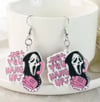 Ghost face you hang up V day earrings 