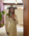 1970s Gunne Sax off the shoulder gown 