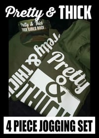 Image 1 of PRETTY & THICK ARMY GREEN JOGGING SET