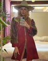 60's suede and fur zip mini dress/jacket