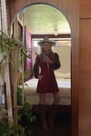 60's suede and fur zip mini dress/jacket
