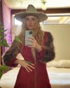 60's suede and fur zip mini dress/jacket