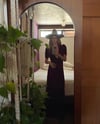 30's silk velvet ruby gown