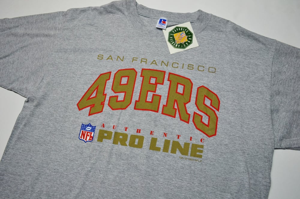 Image of Vintage 1995 San Francisco 49ers Russell Athletic ProLine Authentic T-Shirt Sz.XXL