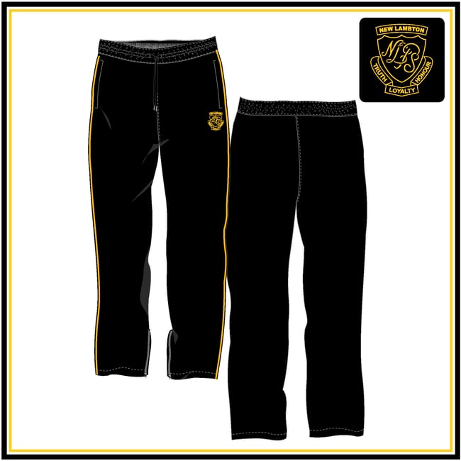 NLPS Stretch Trackpants - Black Gold Piping | NLPS Uniform Shop