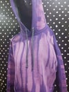 Purple color removal cropped stripe hoodie