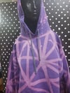 Purple color removal triangle crop hoodie