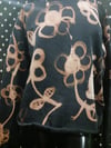 Black floral color removal sweatshirt