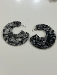 Image 1 of black and white marble earrings