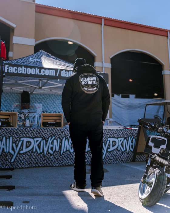 Image of STAY HUMBLE X ALL HEART NO HATE WHEEL HOODIE (PULLOVER)