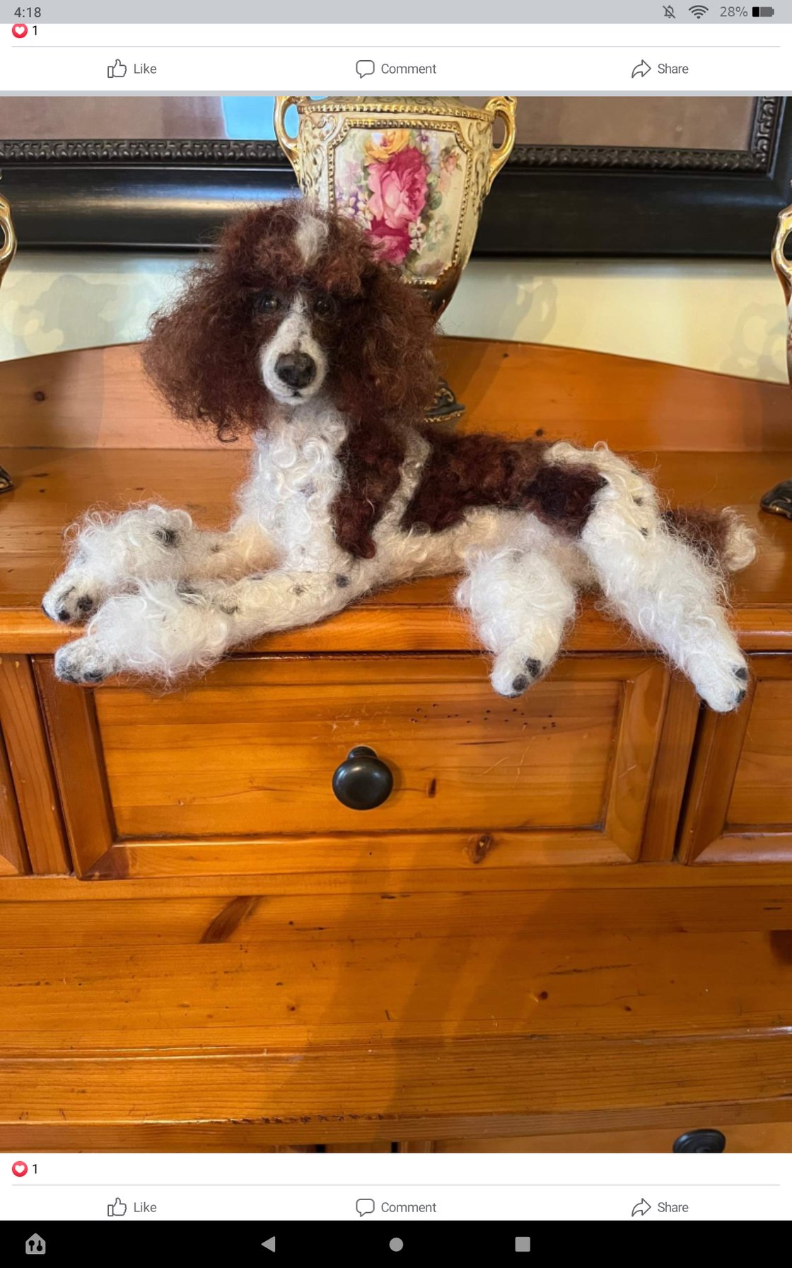 Image of 15" Red parti poodle(free shipping)