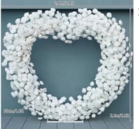 Heart  shape white silk flower backdrop 