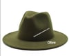 Solid Olive Fedora (56-58cm)