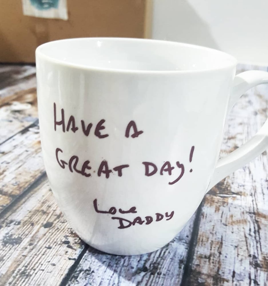 Image of Mug with Handwriting or Drawing