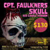 Captain Faulkners Skull with Red Candle - Tiki Mug