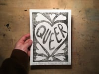 Image 1 of QUEER Original A5 Linocut Print 