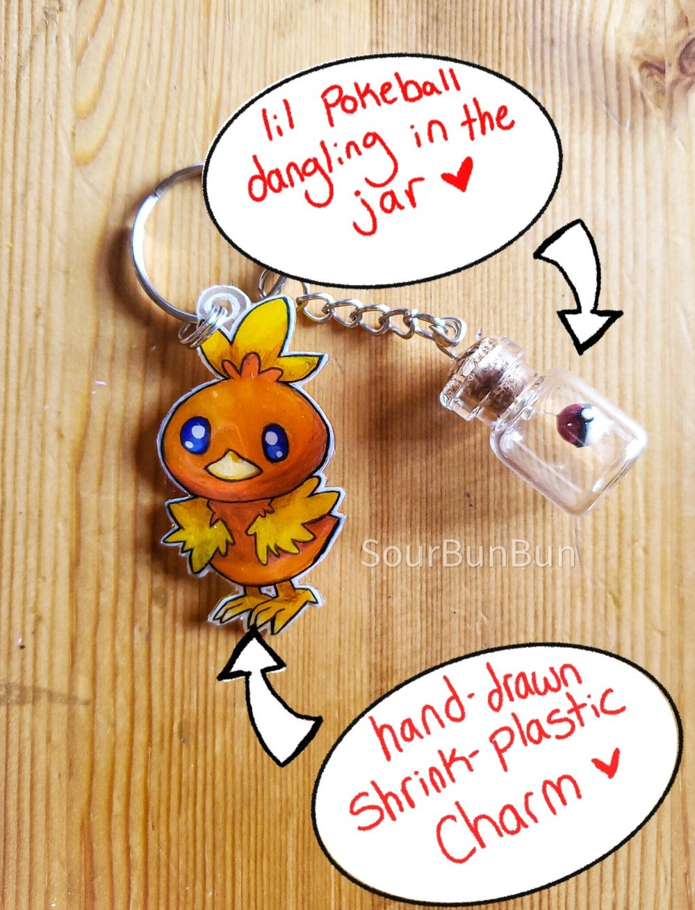 Image of Custom Hand Drawn Shrink Plastic Keychain <3 (pls read description)